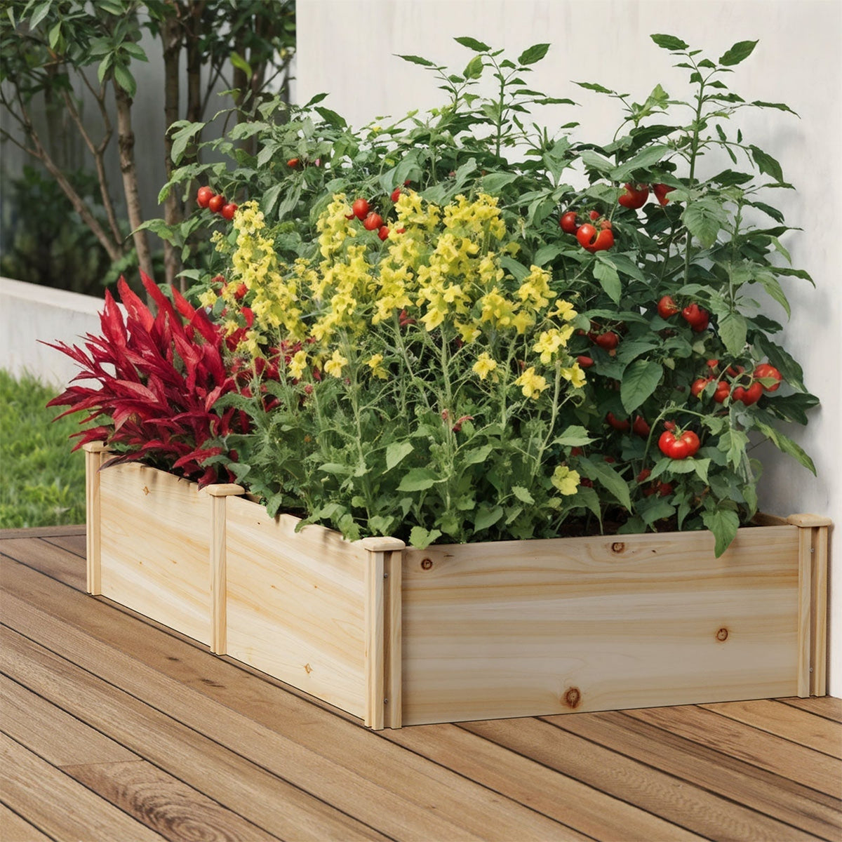 Livsip Garden Bed 160x80x30cm Raised Wooden Planter Box Container Growing Plant