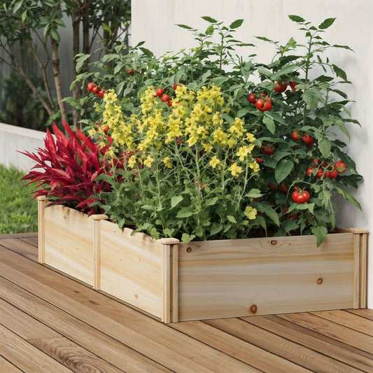 Livsip Garden Bed 160x80x30cm Raised Wooden Planter Box Container Growing Plant