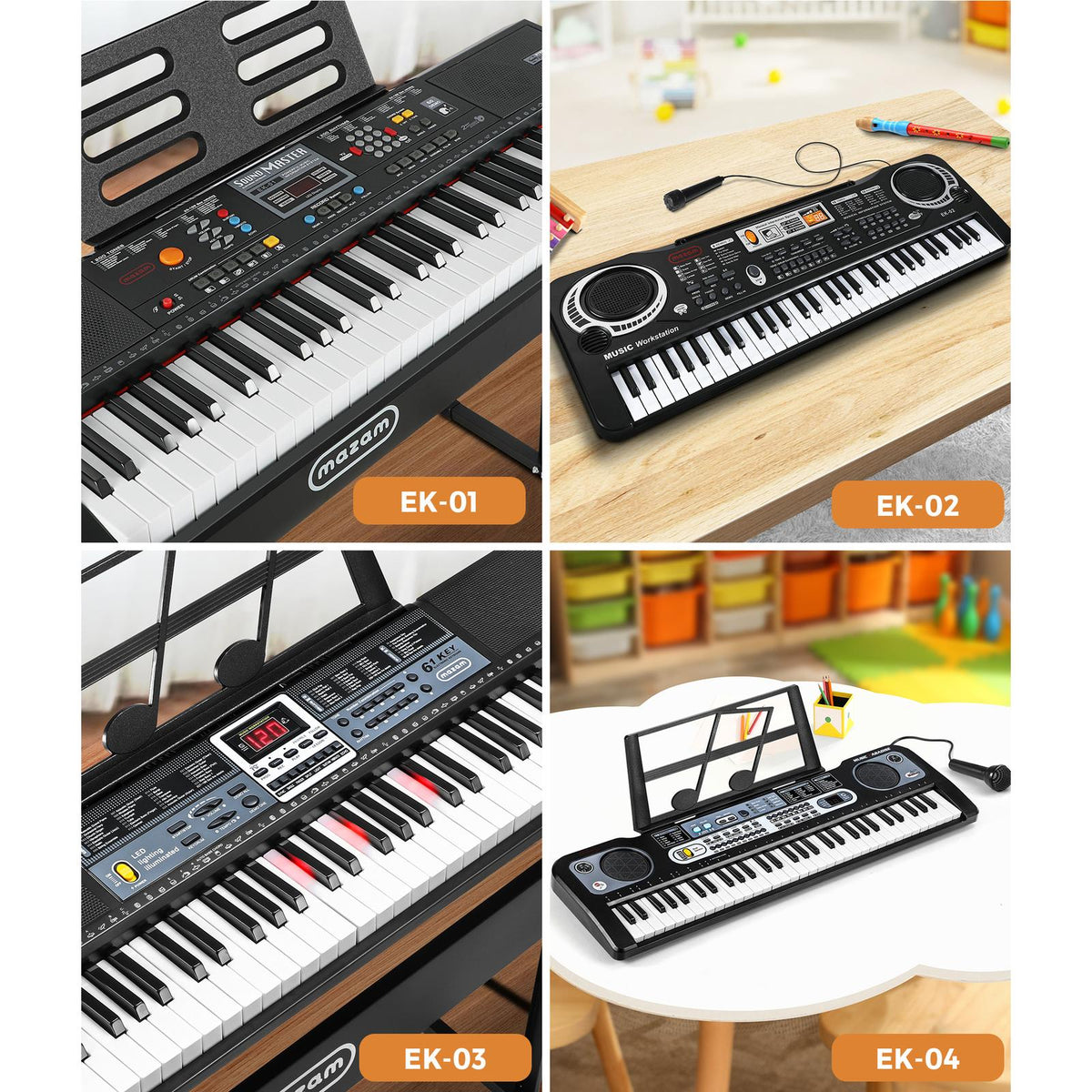 Mazam 61 Keys Electronic Piano Keyboard Electric Keyboards Musical Kids Toy Gift