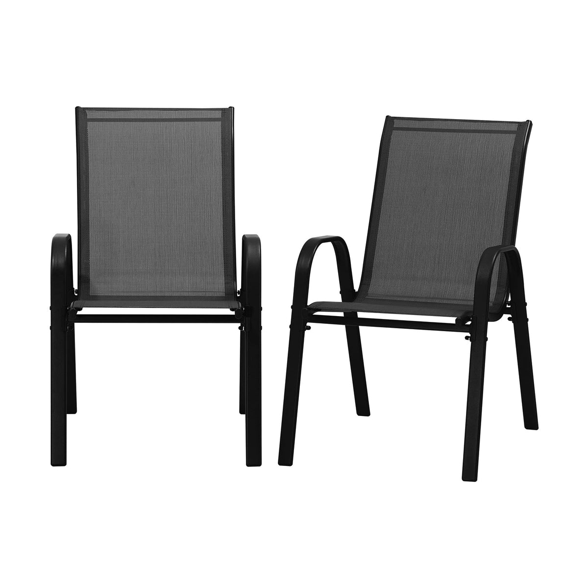 Livsip Set of 2 Outdoor Stackable Chairs Patio Furniture Lounge Chair Bistro Set