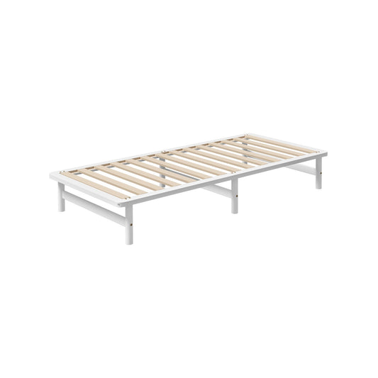 Oikiture Wooden Bed Frame Base Platform Pine Timber King Single Size Beds White