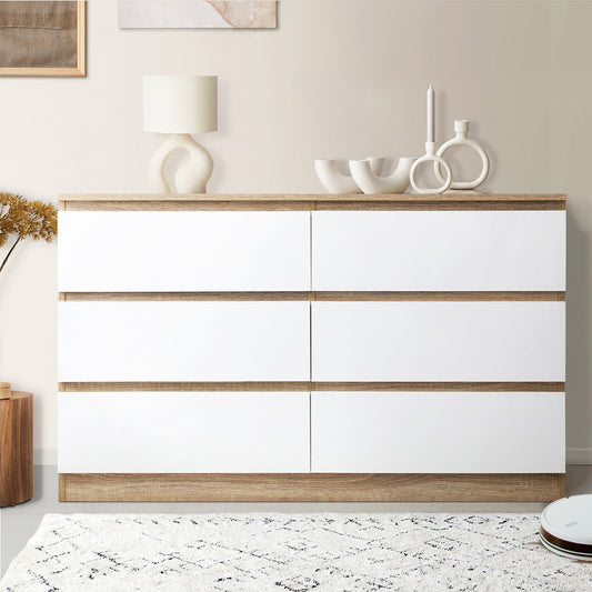 Oikiture Chest of Drawers Tallboy Dresser Table Storage Cabinet Wooden White