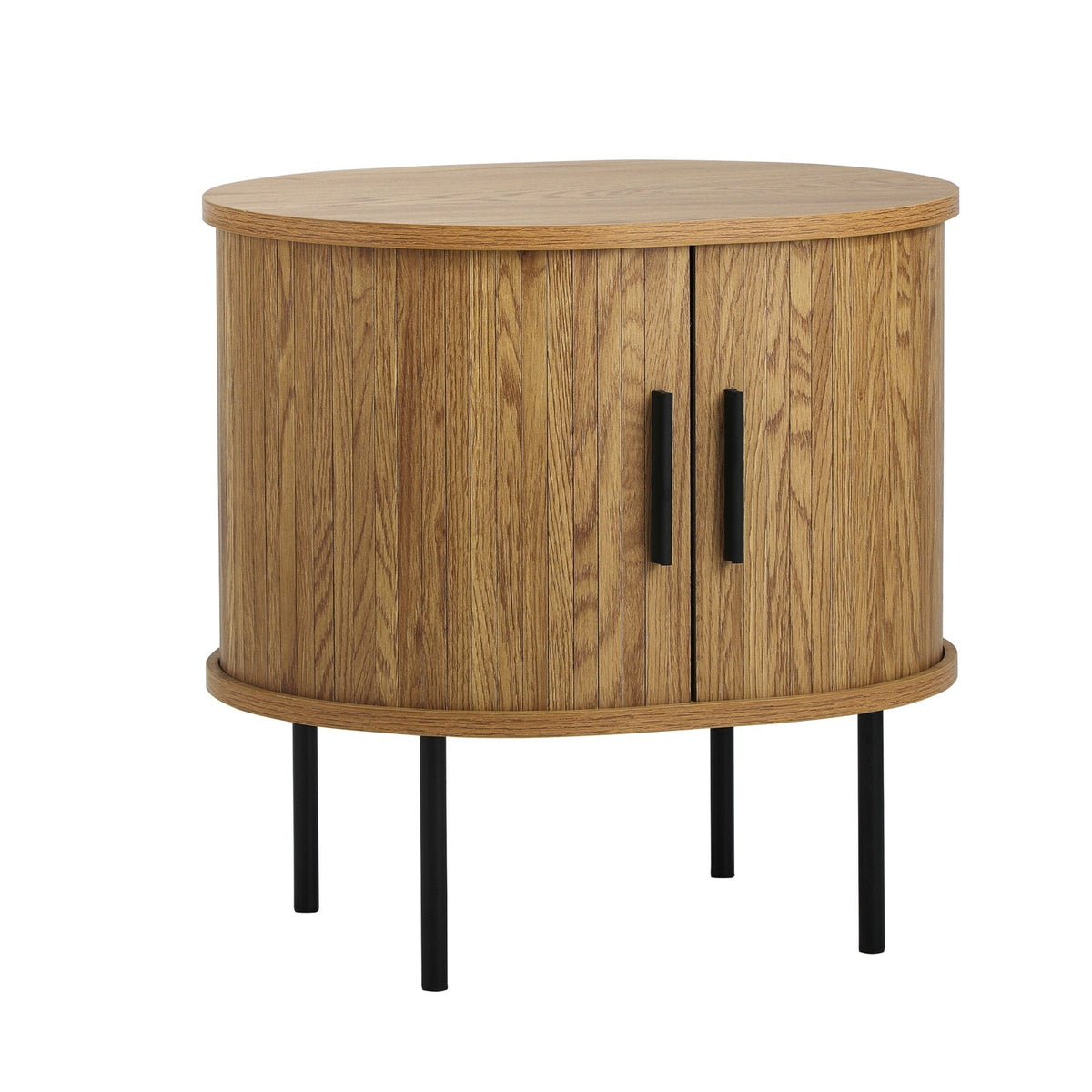Oikiture Bedside Table Side End Tables 2-tier Storage Cabinet Natural