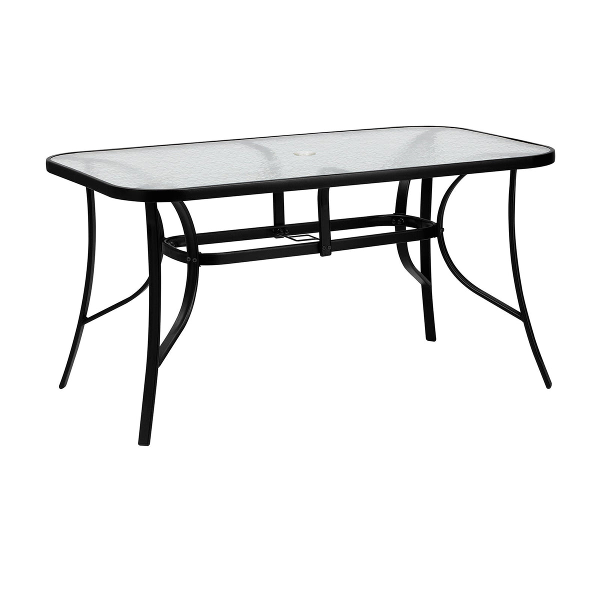 Livsip 140cm Outdoor Dining Glass Table Rectangle Patio Furniture Lounge Bistro