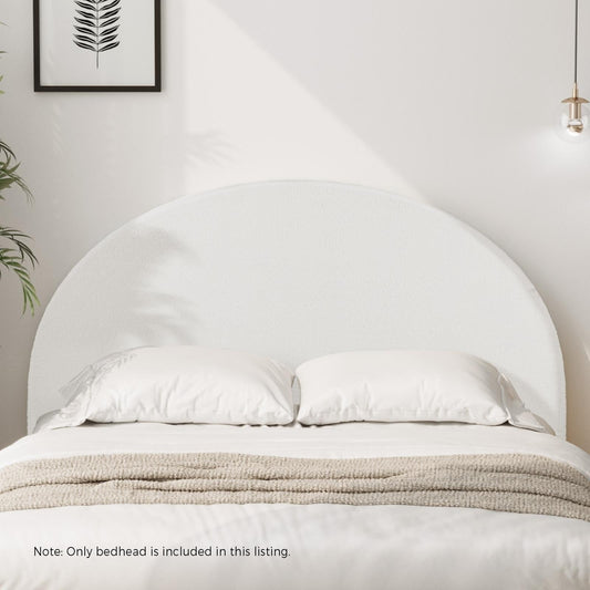 Oikiture Headboard Queen Double King Single Size Bed Head Bedhead Boucle Fabric