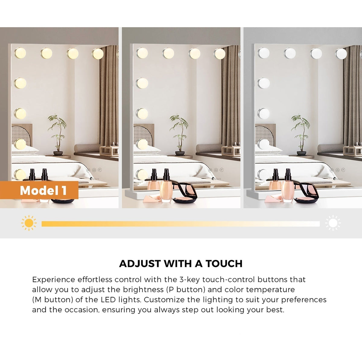 Oikiture Hollywood Mirrors Makeup Magnifying Mirror Bluetooth with LED Lights