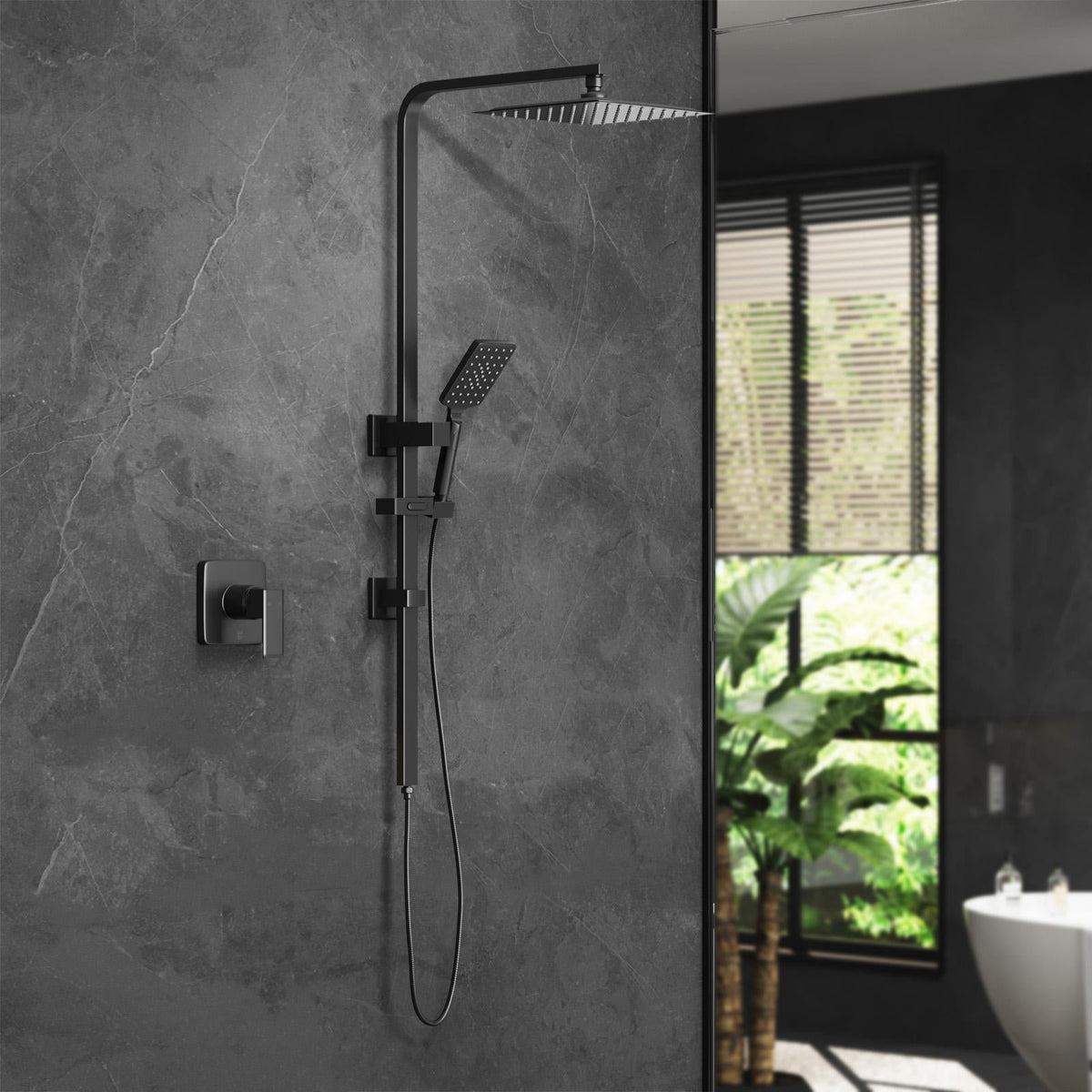 Welba 10" Shower Head Set Square Round Handheld With Shower Mixer Tap Combo WELS