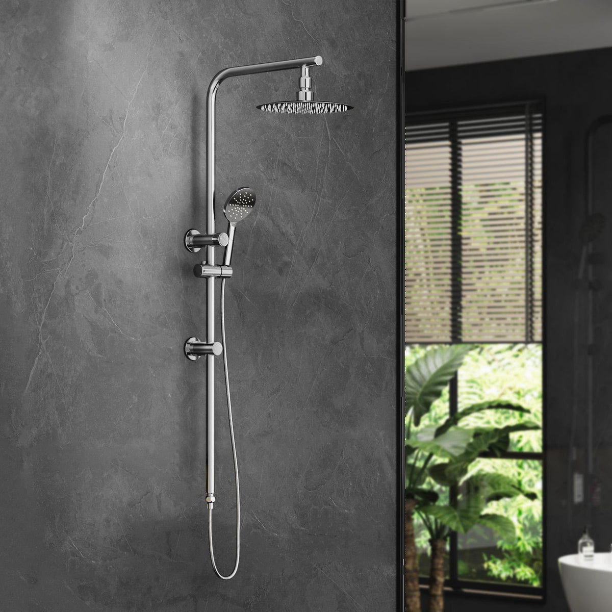 Welba 10" Shower Head Set Square Round Handheld With Shower Mixer Tap Combo WELS