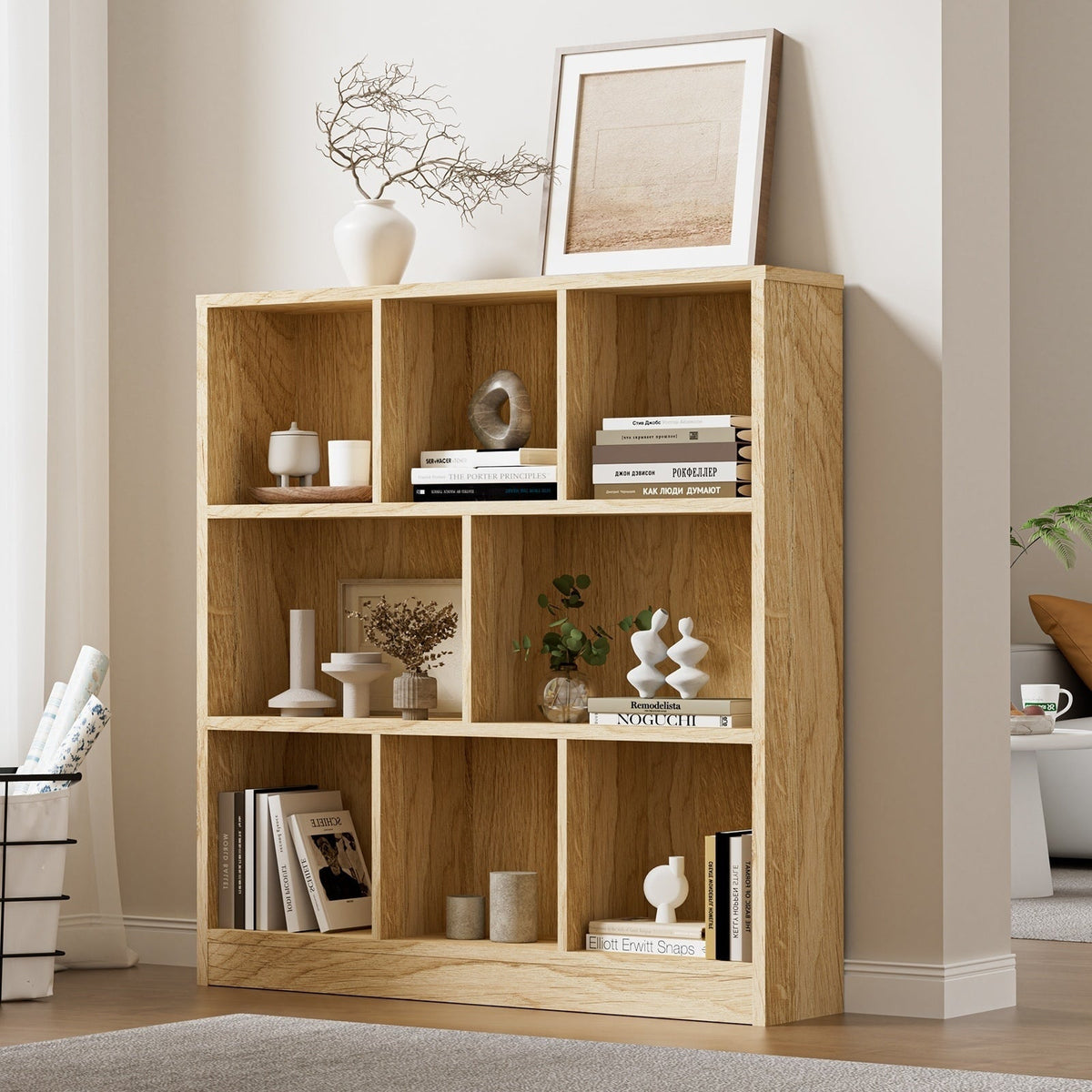 Oikiture Bookshelf Display shelves Unit Bookcase Book Cube Storage Stand Rack