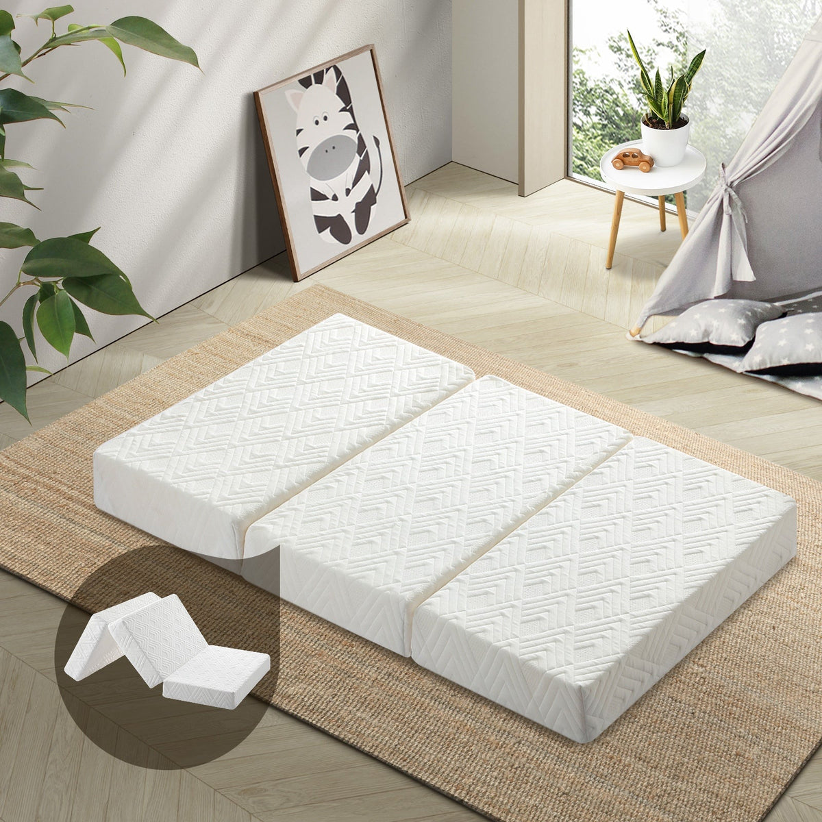 Bedra Folding Mattress Foldable Bed 3 4 Fold Sleeping Floor Mat Camping Cushion