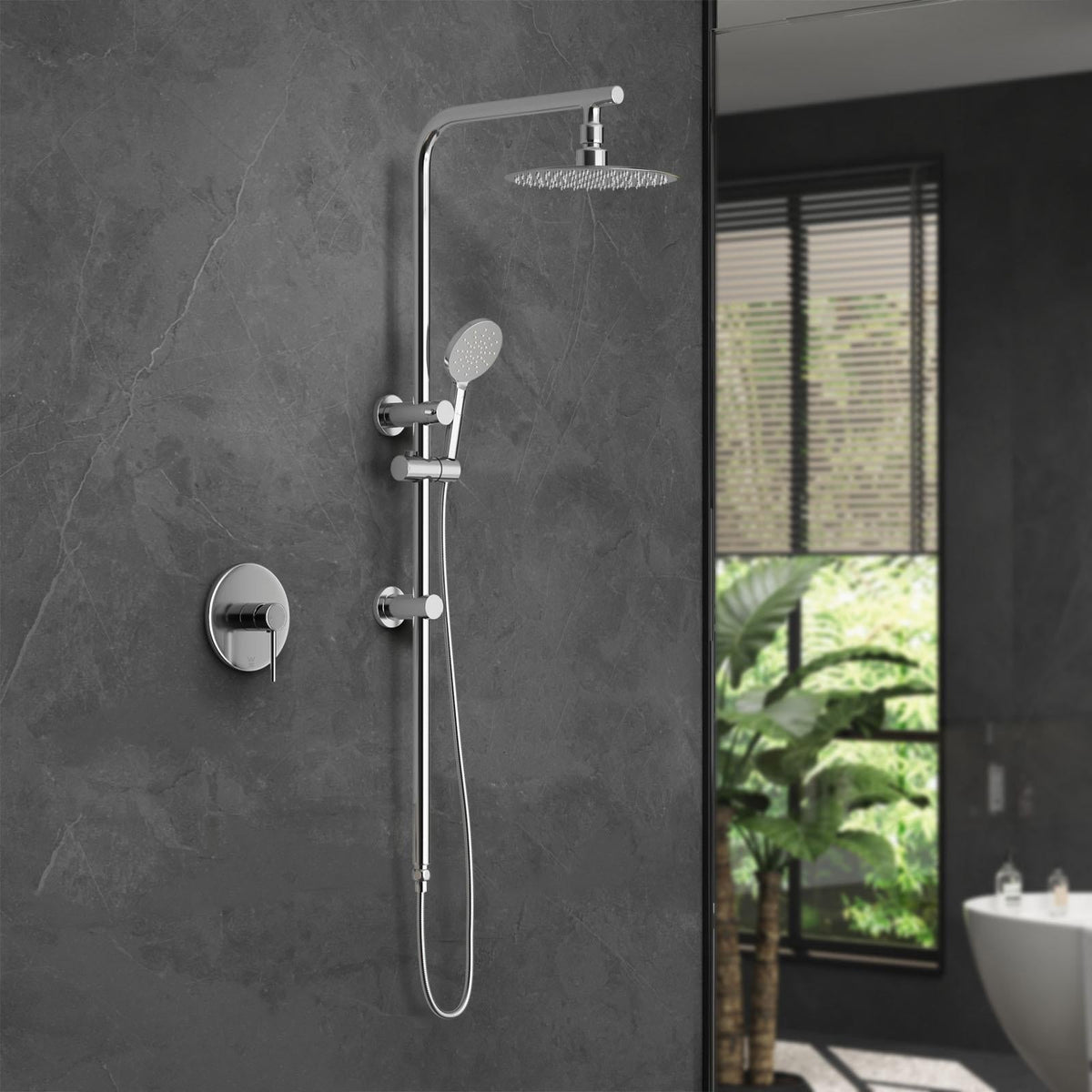 Welba 10" Shower Head Set Square Round Handheld With Shower Mixer Tap Combo WELS