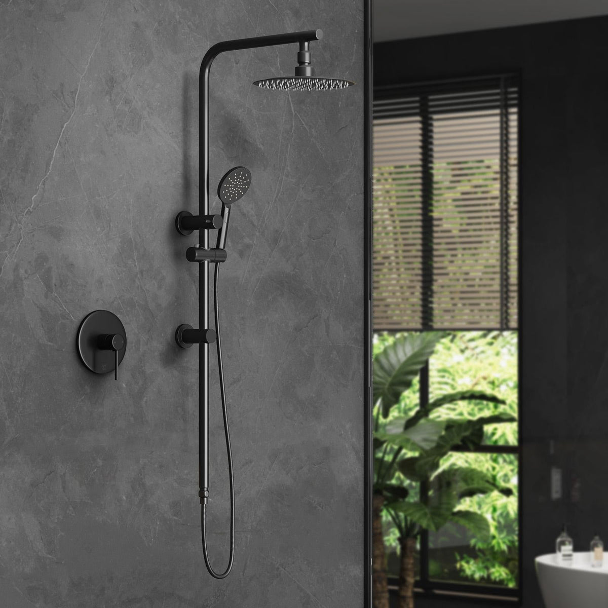 Welba 10" Shower Head Set Square Round Handheld With Shower Mixer Tap Combo WELS