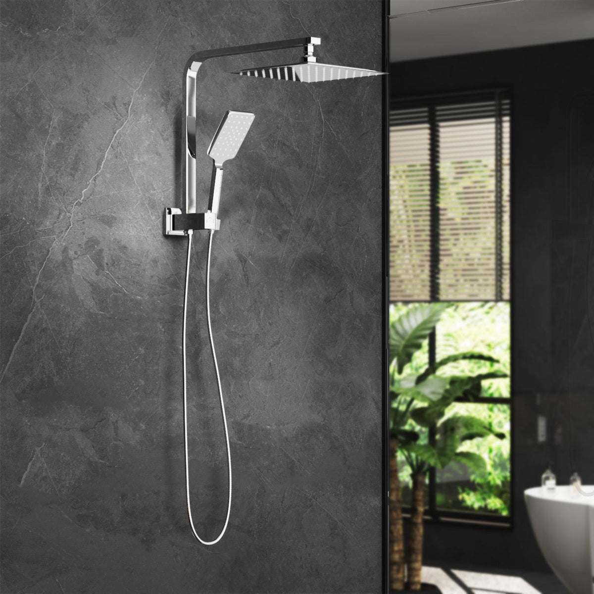 Welba 10" Shower Head Set Square Round Handheld With Shower Mixer Tap Combo WELS