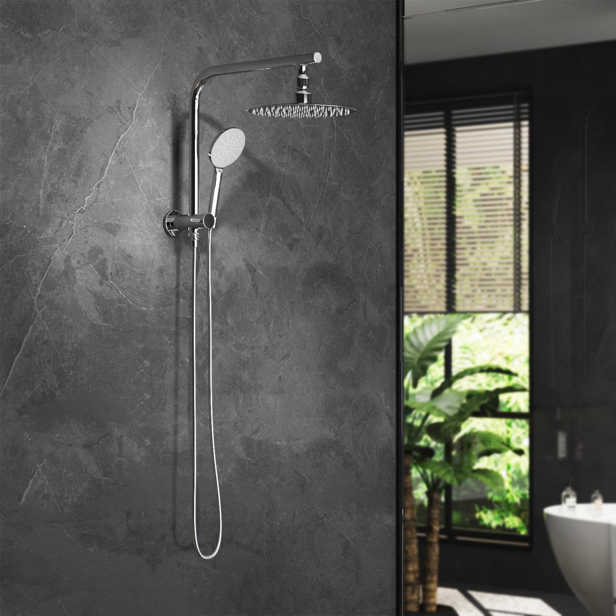 Welba 10" Shower Head Set Square Round Handheld With Shower Mixer Tap Combo WELS