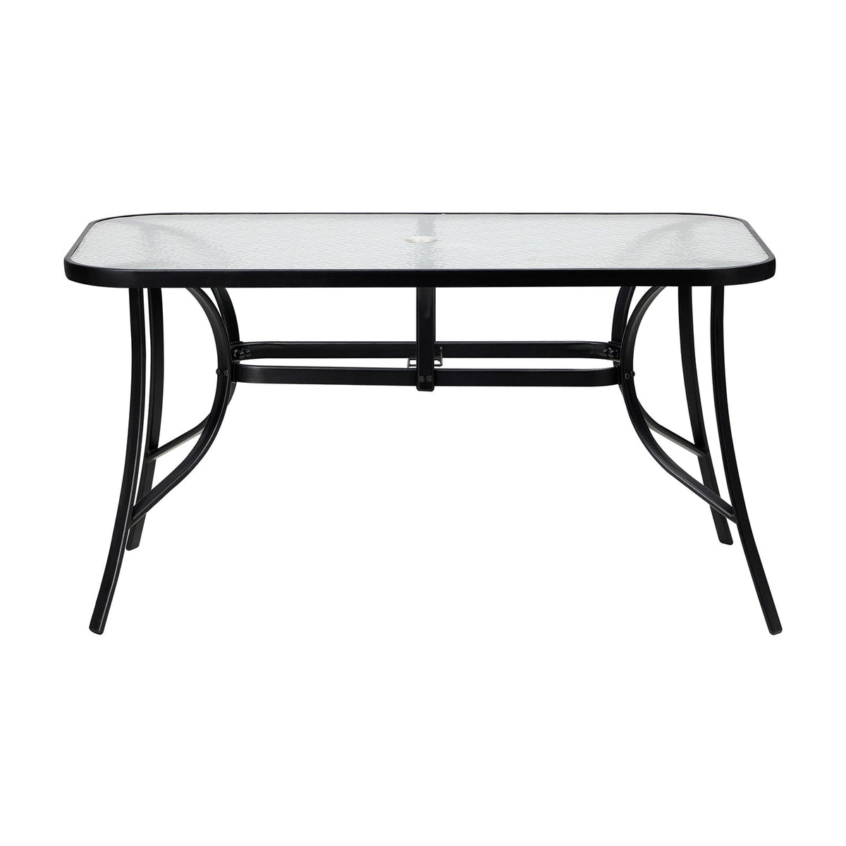 Livsip 140cm Outdoor Dining Glass Table Rectangle Patio Furniture Lounge Bistro