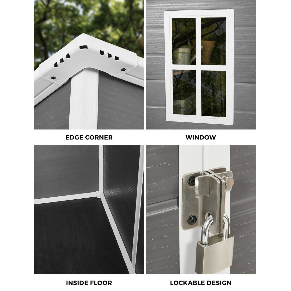 Livsip Garden Shed Outdoor Storage 1.52x1M Workshop Tool House Shelter Grey