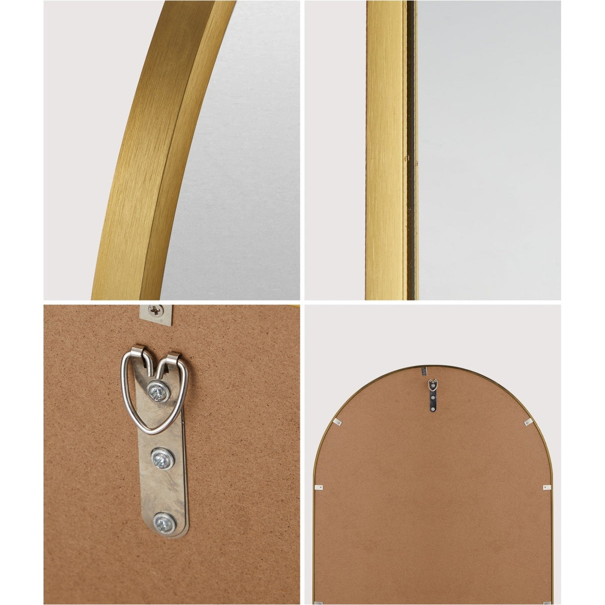 Oikiture Wall Mirrors Oval Makeup Mirror Bedroom Home Decor Gold 84x50cm