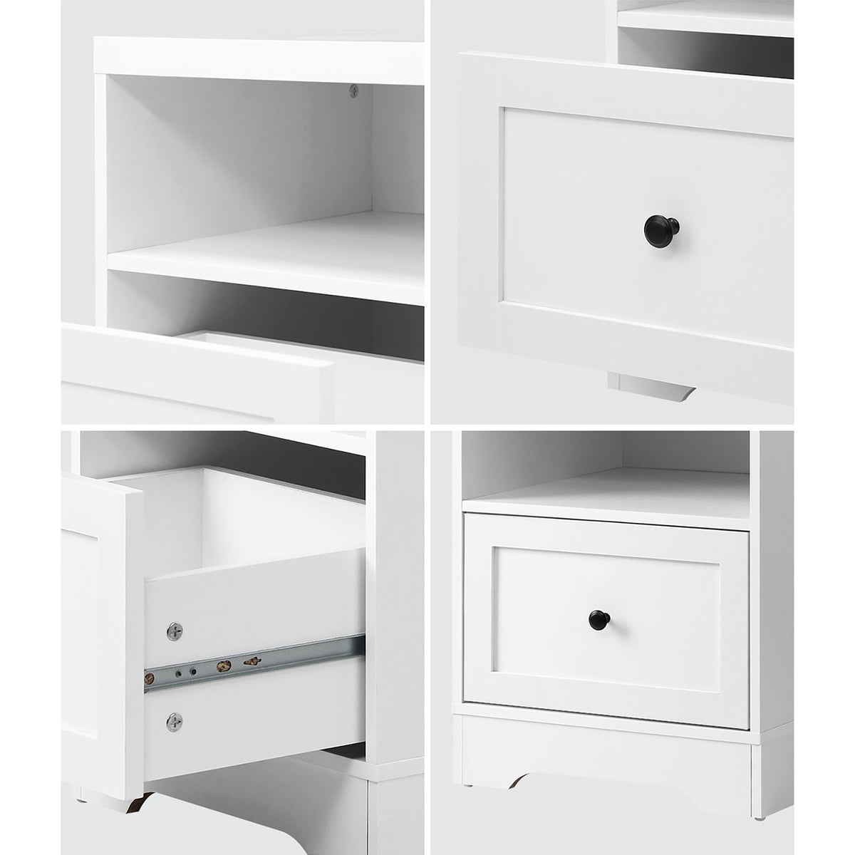 Oikiture Bedside Tables Drawers Bedroom Hamptons Furniture Storage Cabinet