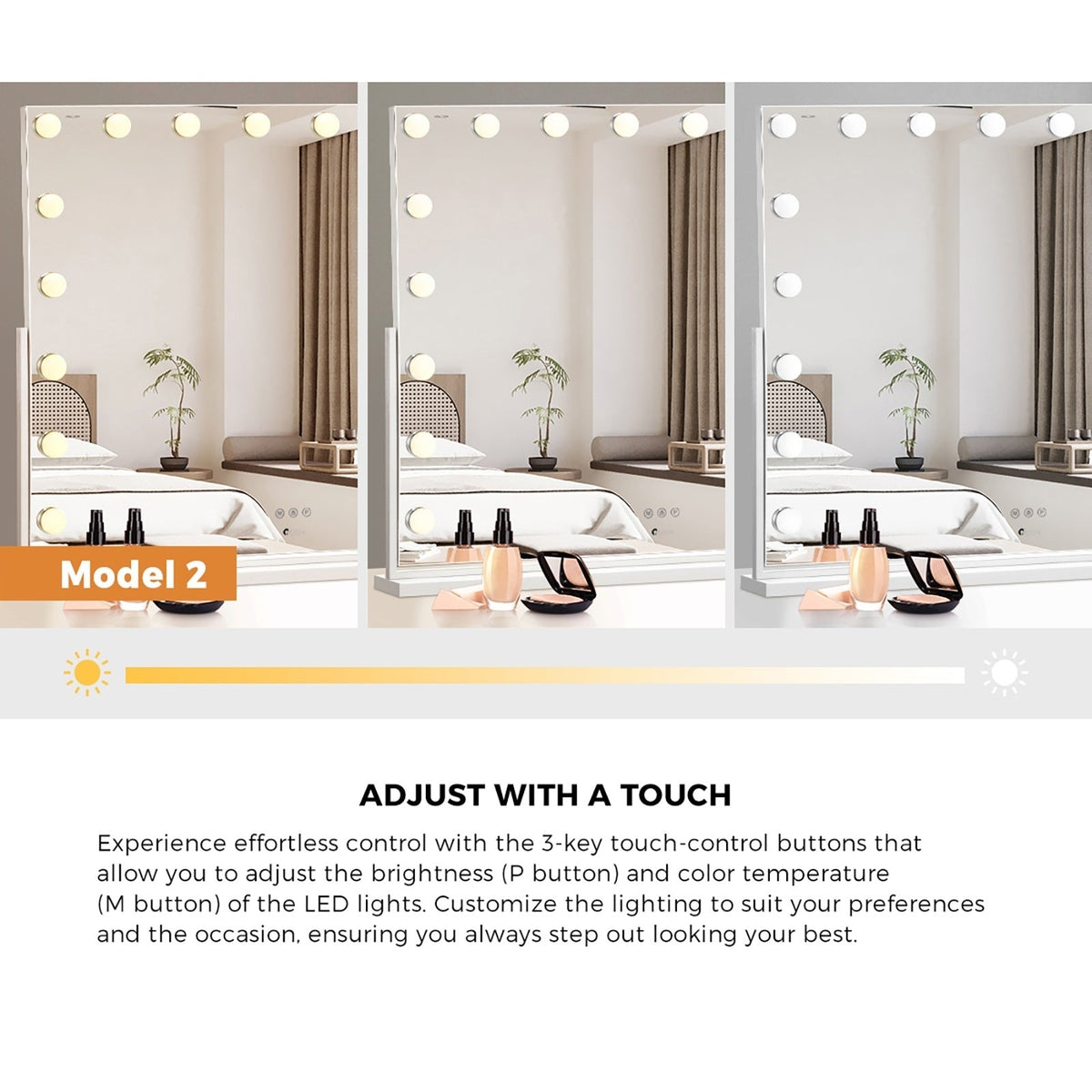 Oikiture Hollywood Mirrors Makeup Magnifying Mirror Bluetooth with LED Lights
