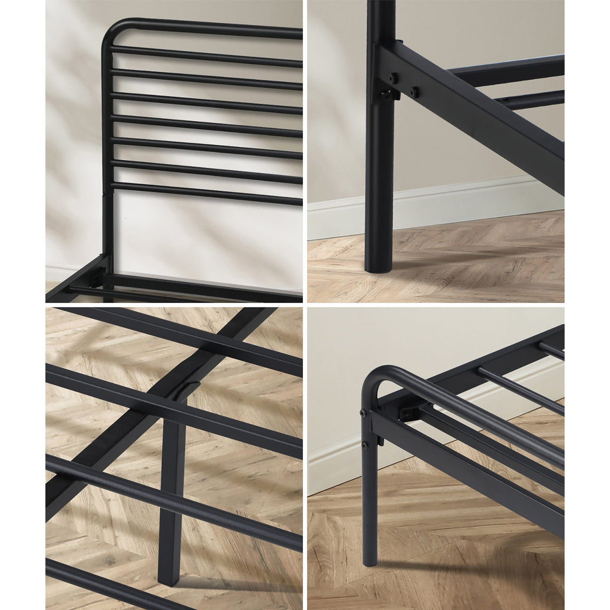 Oikiture Metal Bed Frame Queen Double King Single Bed Base Beds Platform