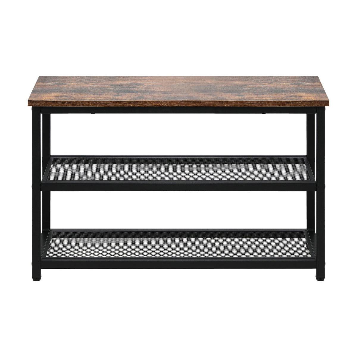 Oikiture Shoe Cabinet Bench Shoes Rack Shelf Storage 3-Tier Industrial Furniture