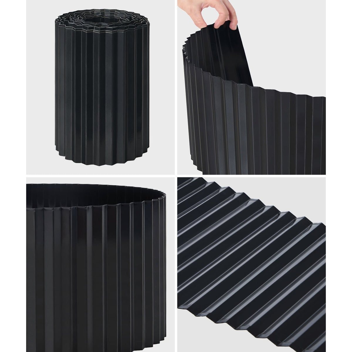 Livsip Garden Edging 10mx30cm Landscape Lawn Edge Border DIY Fence Steel Black