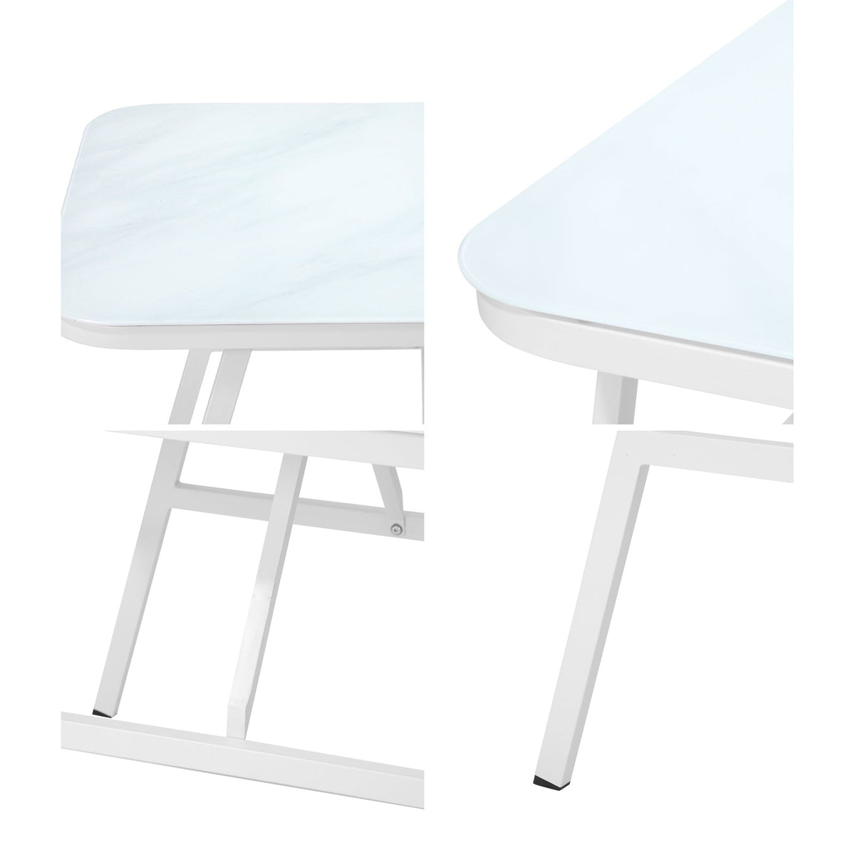 Livsip Outdoor Dining Table Furniture Patio Garden Indoor White Marble-style