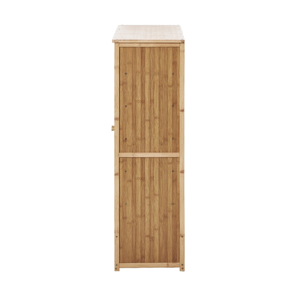 Oikiture Shoe Storage Cabinet 2 Doors Bamboo Shoe Organiser Shelf Beige