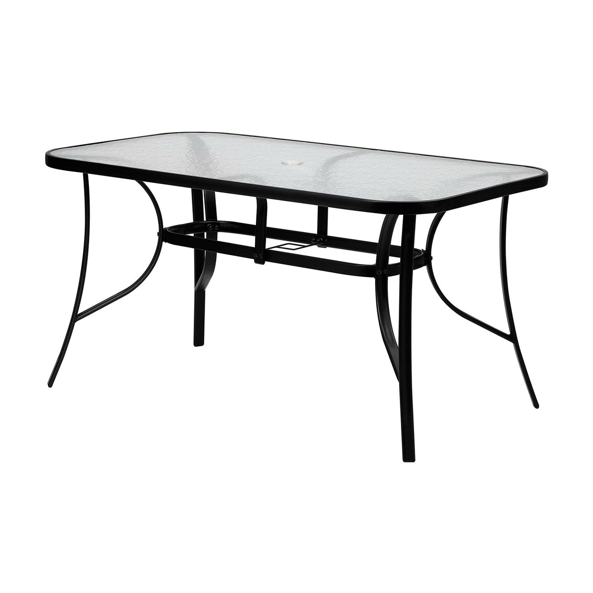 Livsip 140cm Outdoor Dining Glass Table Rectangle Patio Furniture Lounge Bistro