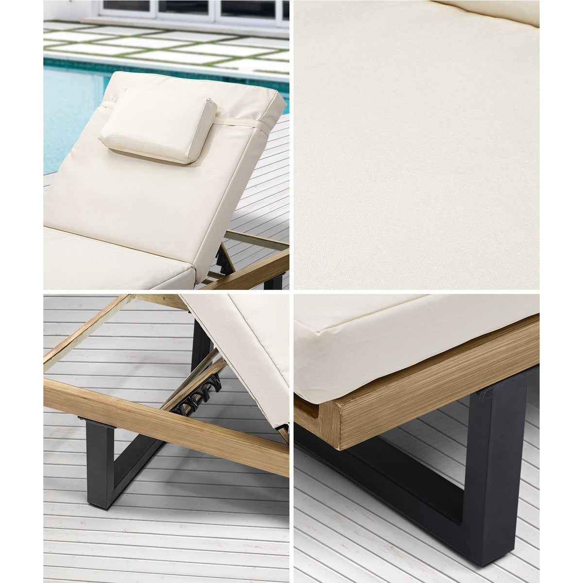 Livsip Sun Lounge Outdoor Lounger Chairs Garden Patio Furniture Day Bed