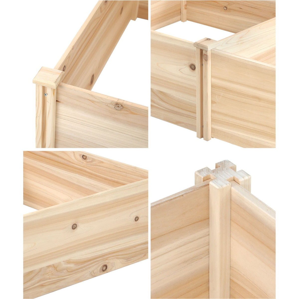 Livsip Garden Bed 160x80x30cm Raised Wooden Planter Box Container Growing Plant