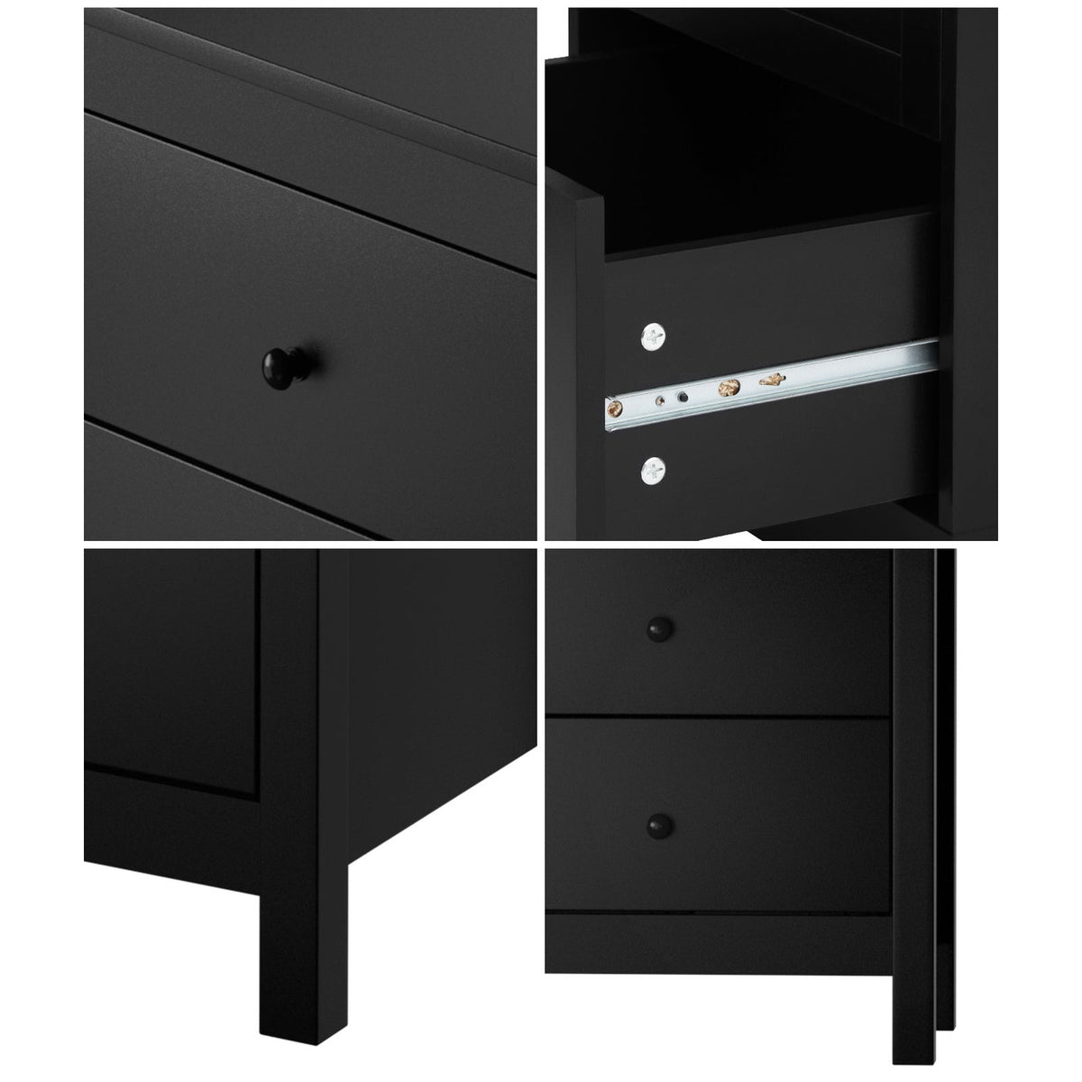 Oikiture Bedside Table Nightstand Side End Tables Hamptons Storage Cabinet