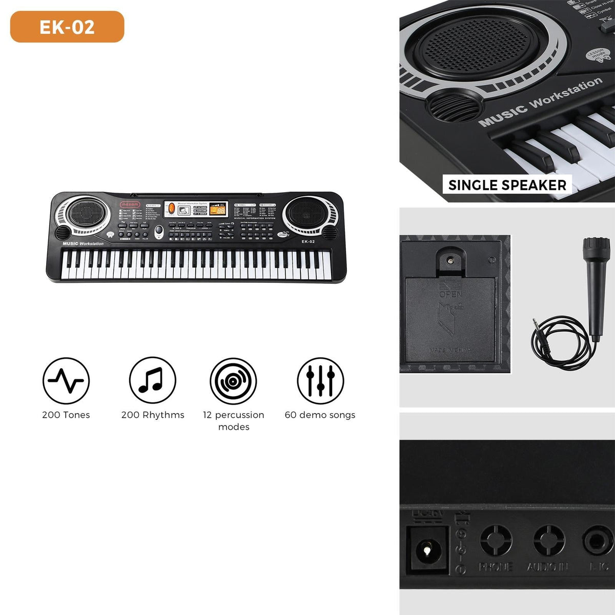 Mazam 61 Keys Electronic Piano Keyboard Electric Keyboards Musical Kids Toy Gift