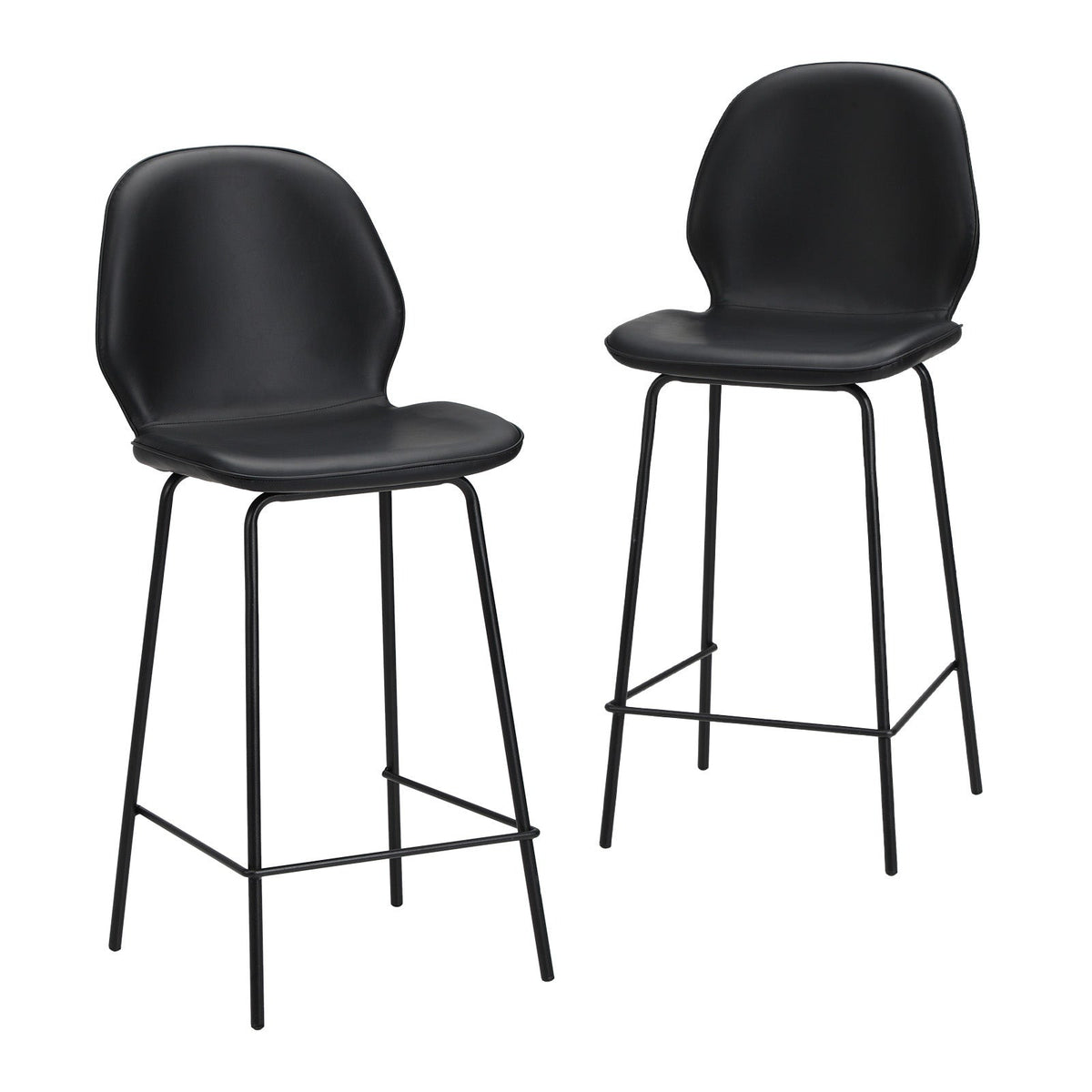 Oikiture 2/4x Bar Stools Kitchen Dining Stool Counter Metal Chairs Leather