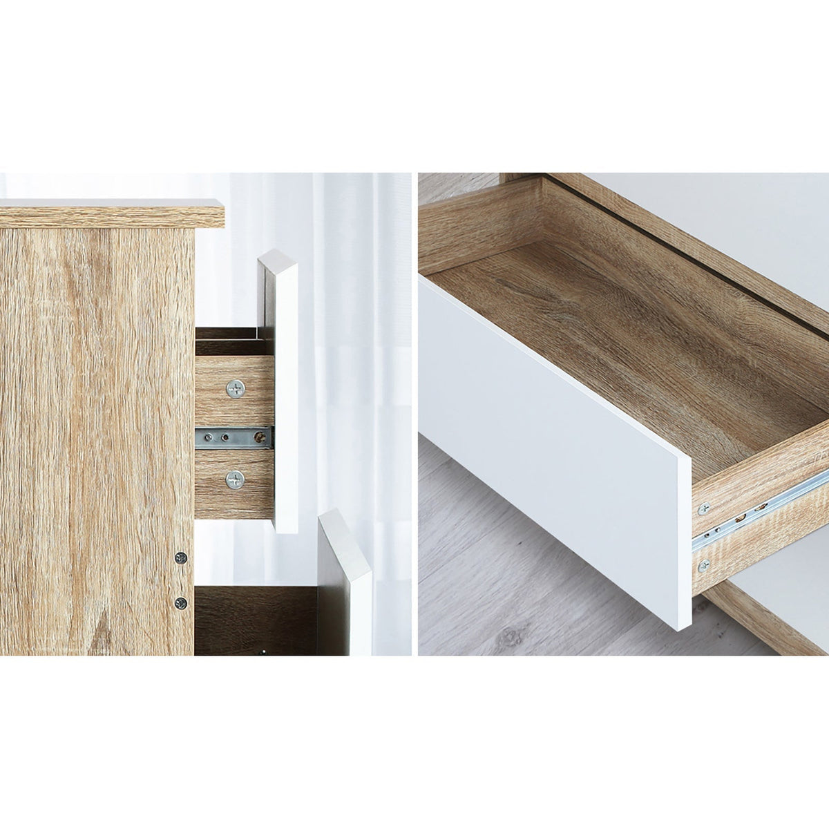 Oikiture Chest of Drawers Tallboy Dresser Table Storage Cabinet Wooden White