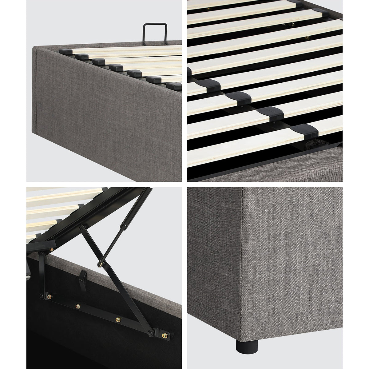 Oikiture Bed Frame Queen Double King Single Gas Lift Base With Storage Platform