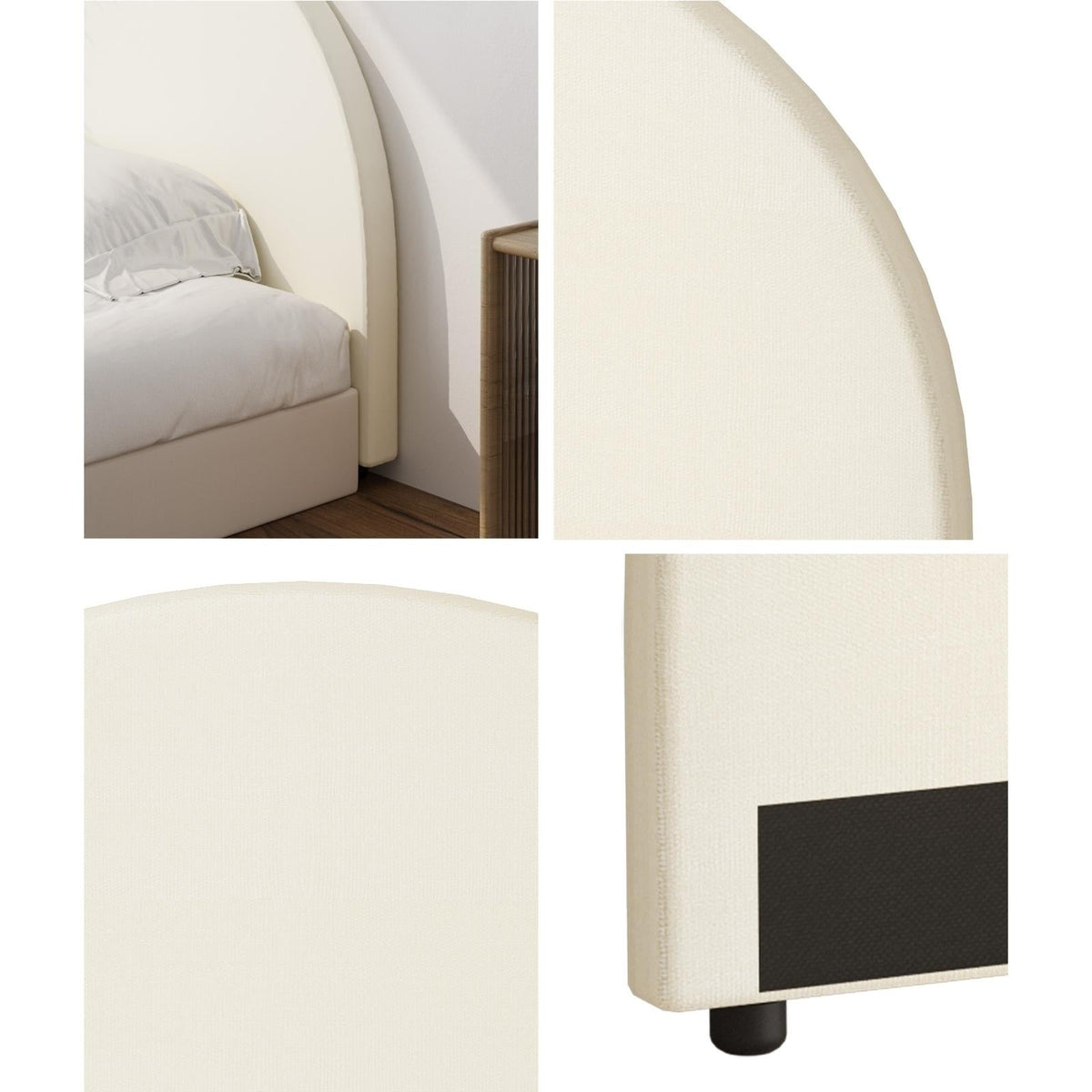 Oikiture Headboard Queen Double King Single Size Bed Head Bedhead Boucle Fabric