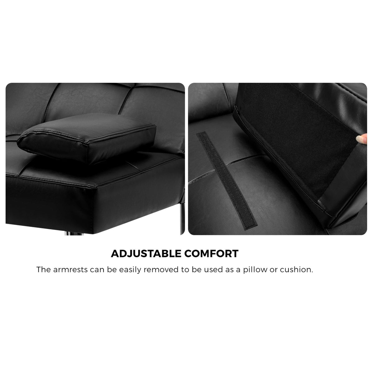 Oikiture Sofa Bed Lounge 3 Seater Futon Couch Recliner Cup Holder Sofabed Seat