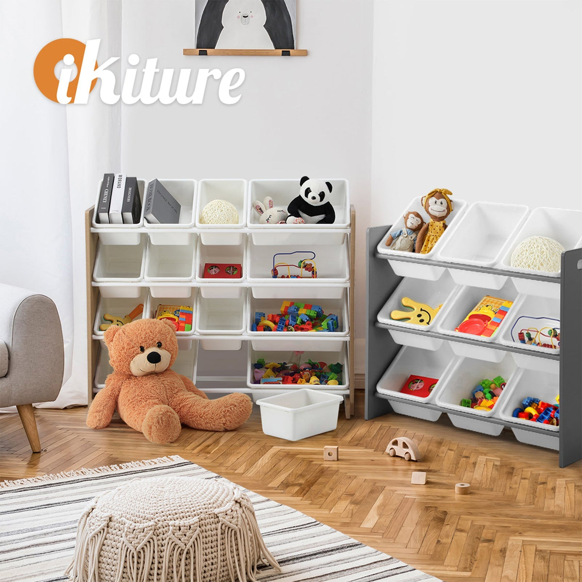 Oikiture Kids Toy Box Organiser Display Shelf Storage Rack Drawer
