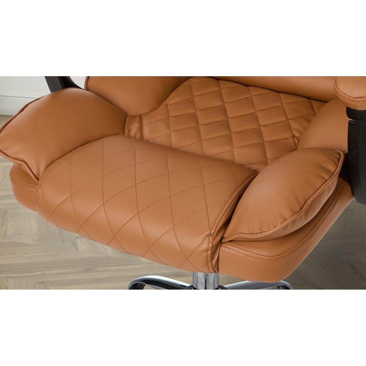 Oikiture Massage Office Chair Premium PU Leather Computer Gaming Seat Brown