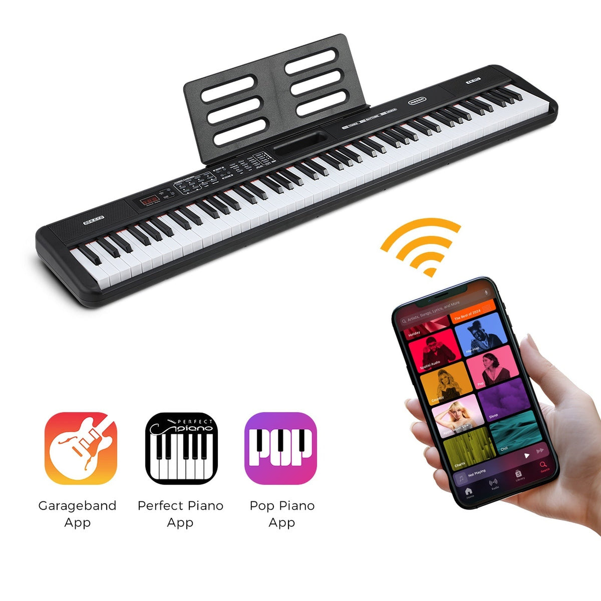 Mazam 88 Keys Electronic Piano Keyboard Portable Lighted Electric Keyboards