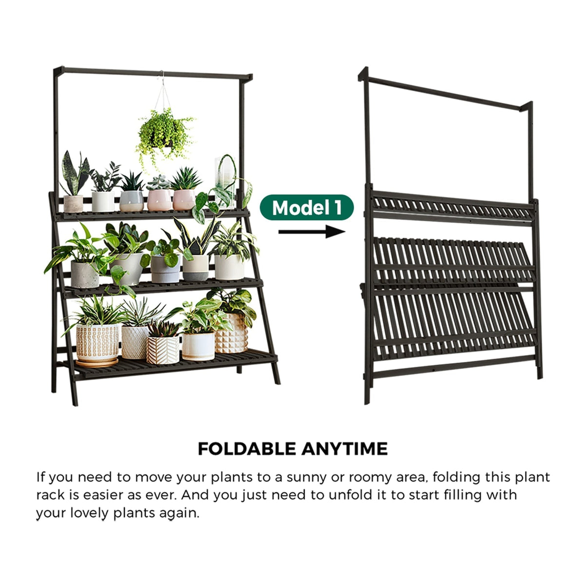 Livsip Plant Stand Garden Planter Wooden Flower Pot Rack Shelving Indoor Outdoor