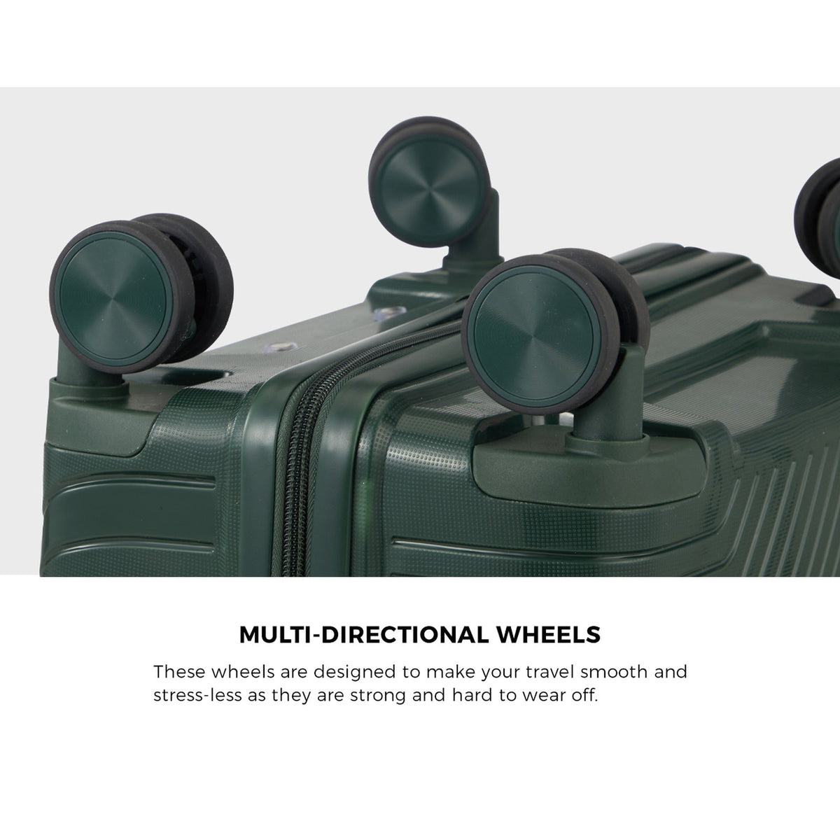 Mazam 3PCS Luggage Suitcase Trolley Set Travel Green PP Case TSA Lock Storage