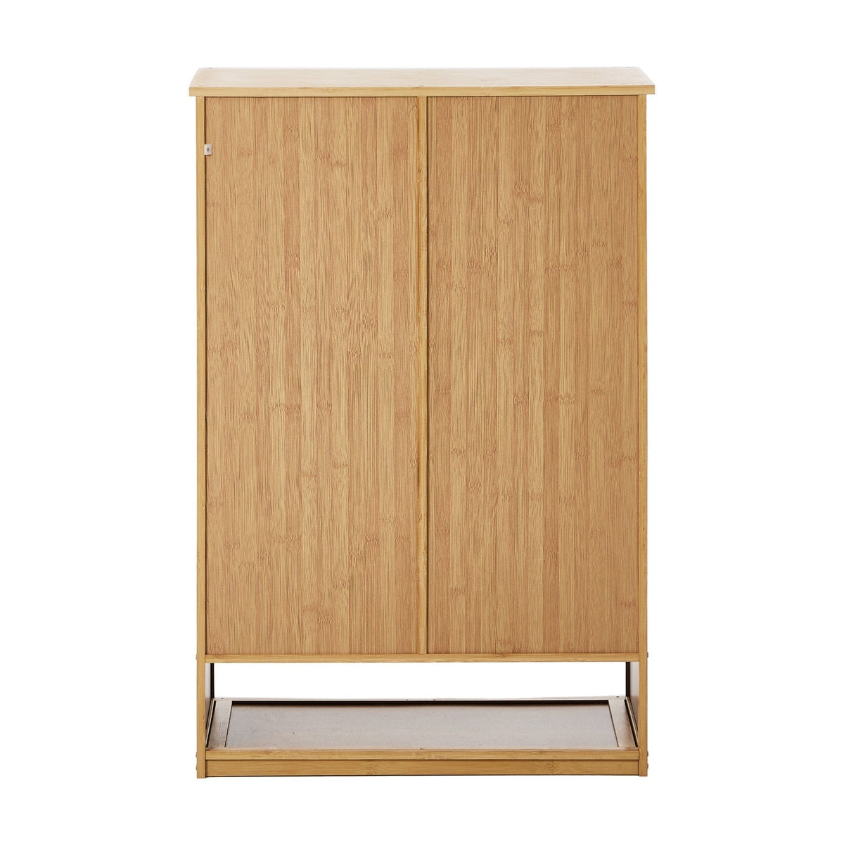 Oikiture Shoe Storage Cabinet 2 Doors Bamboo Shoe Organiser Shelf Beige