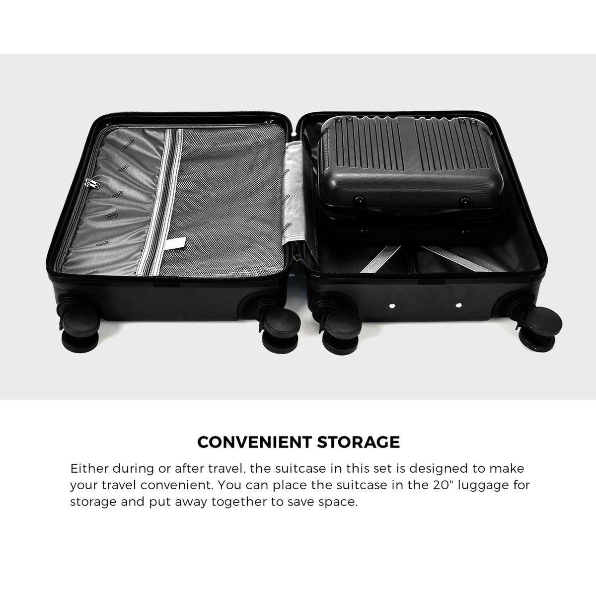 Mazam 2PCS Luggage Suitcase Trolley Set Travel Carry On TSA Lock Hard Case