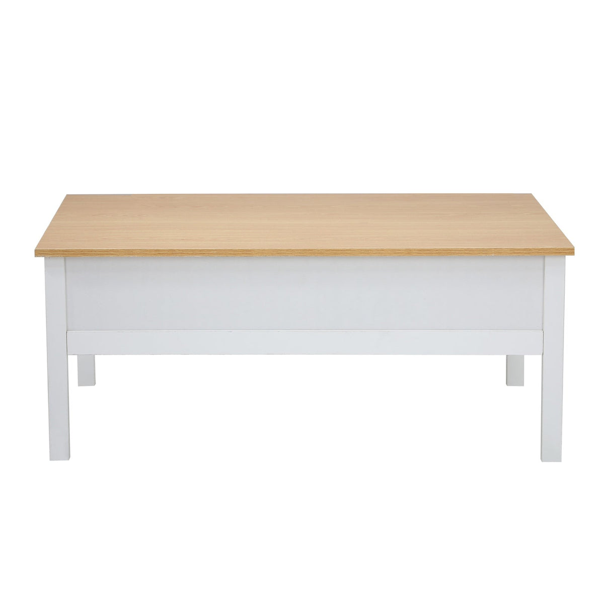 Oikiture Coffee Table Storage Drawers Side Tables Sofa Cafe Desk Natural White