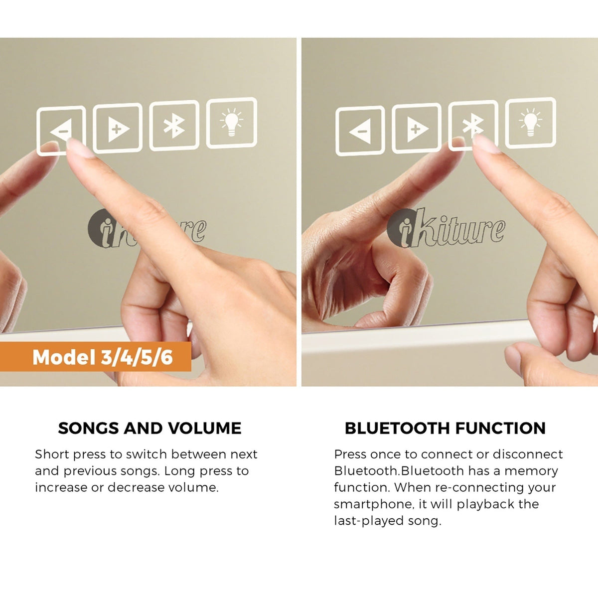 Oikiture Hollywood Mirrors Makeup Magnifying Mirror Bluetooth with LED Lights