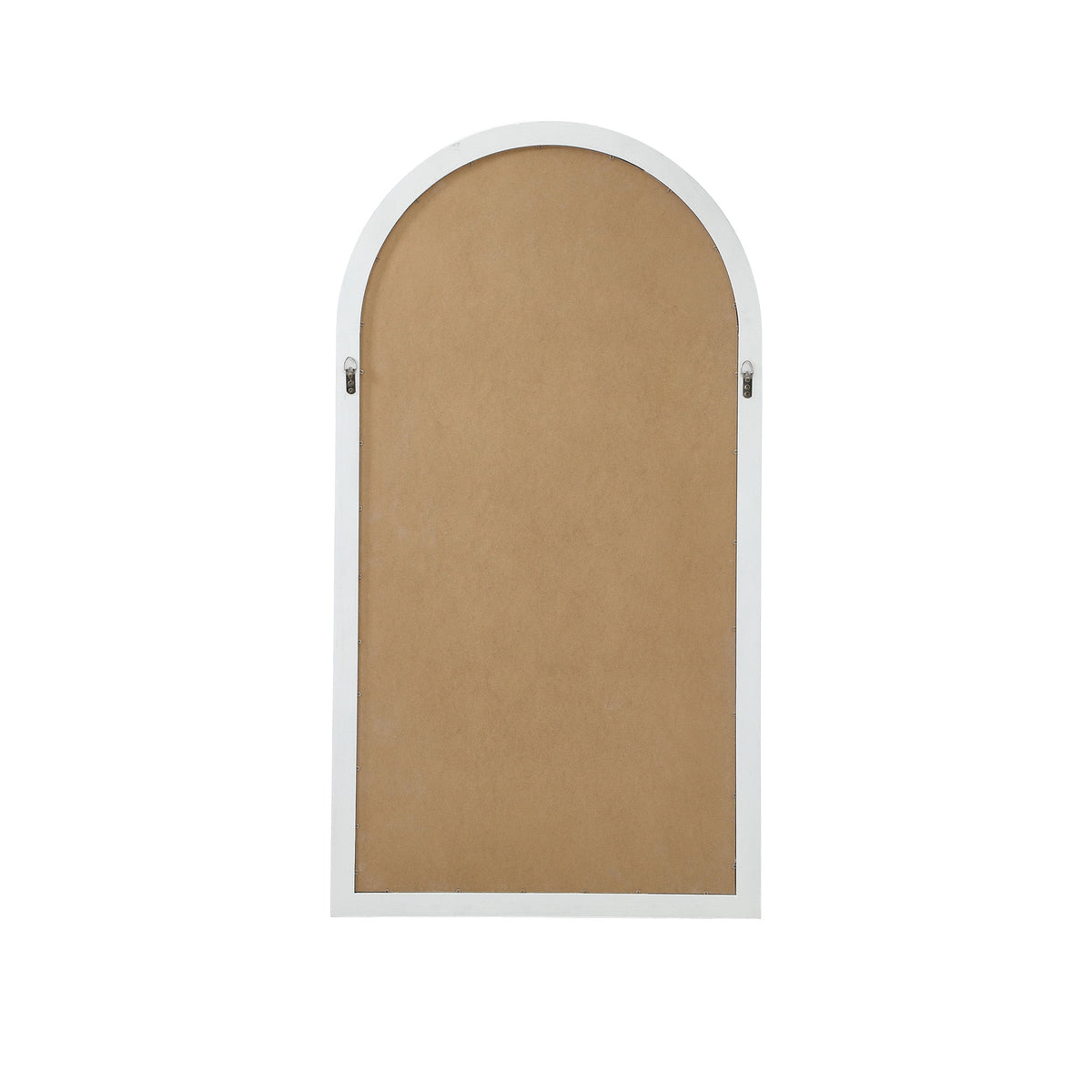 Oikiture Window Mirror Arched Wall Mirrors Decor 76x51cm Wooden White