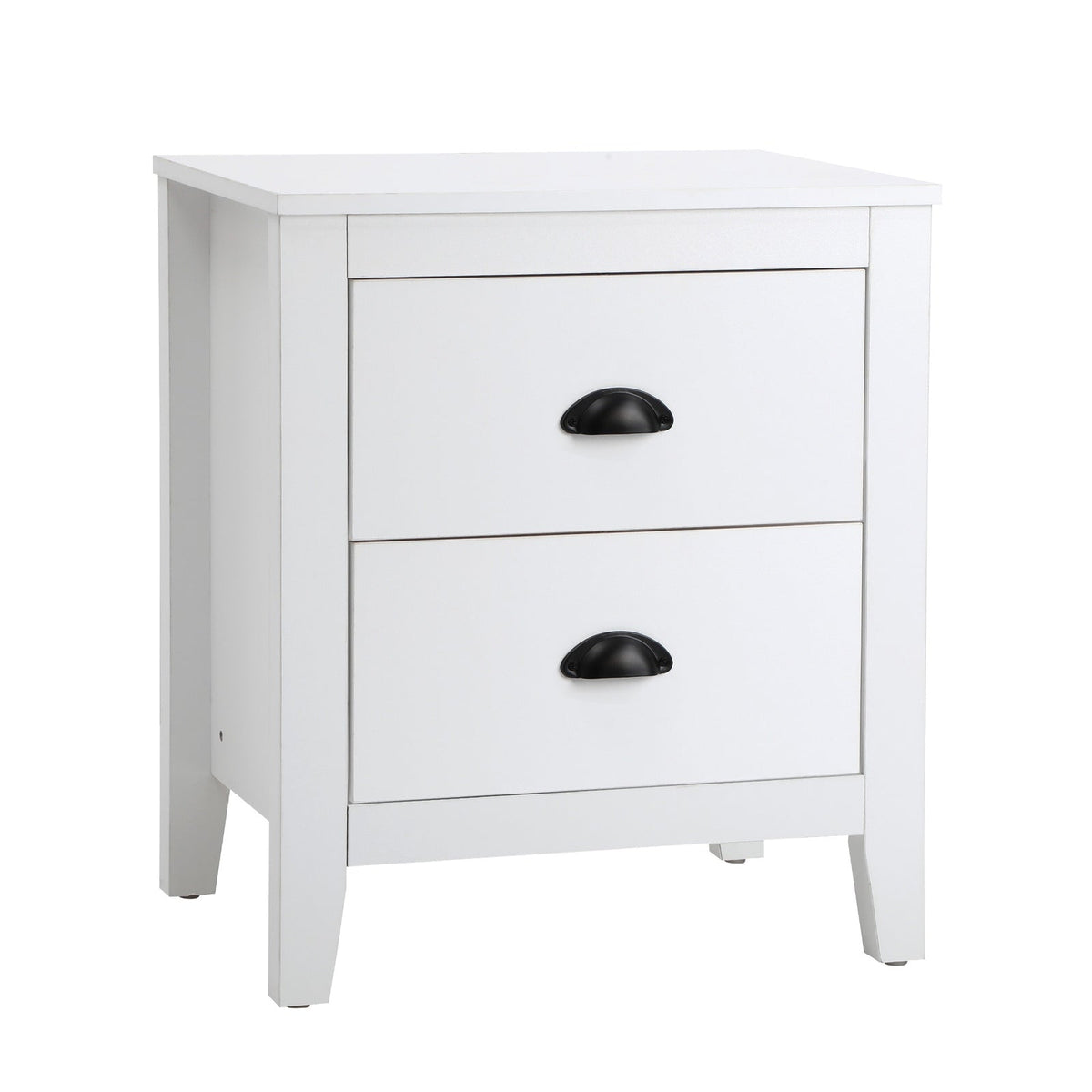 Oikiture Bedside Table 2 Drawers Side Tables Nightstand Storage Cabinet Vintage