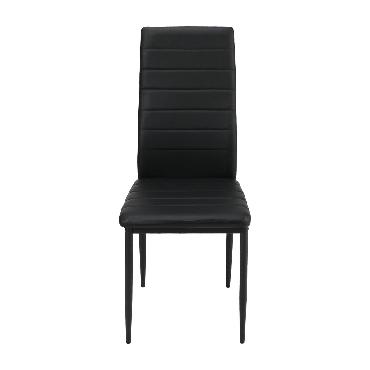 Oikiture 4PCS Dining Chairs High-Back Kitchen Chair Padded Faux Leather Black